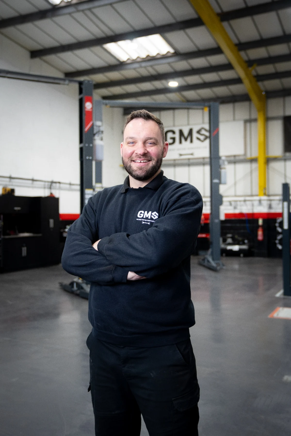 Jordan Gilbert, owner of GMS, in the workshop
